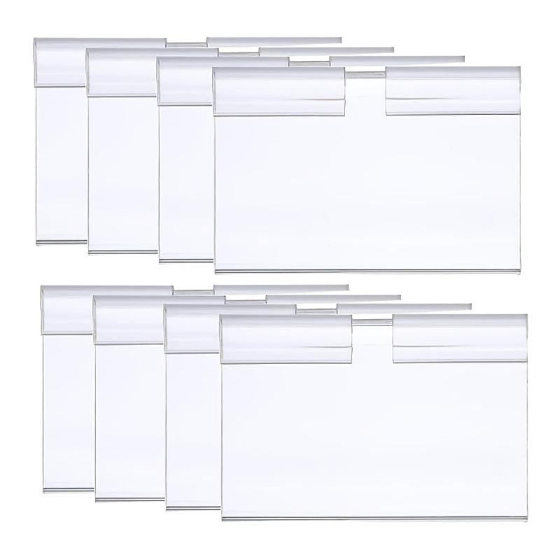 100pcs Clear Plastic Wire Shelf Label Holder for Retail Store