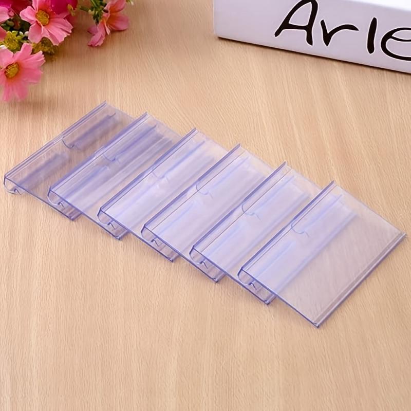 100pcs Clear Plastic Wire Shelf Label Holder for Retail Store