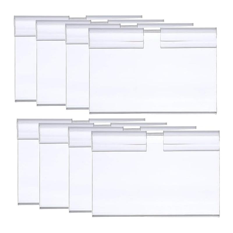 100pcs Clear Plastic Wire Shelf Label Holder for Retail Store