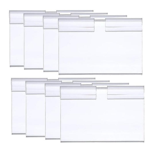 100pcs Clear Plastic Wire Shelf Label Holder for Retail Store