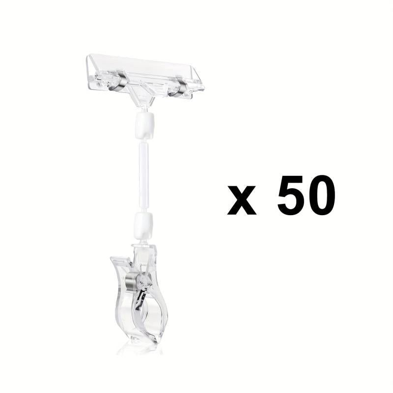 Clear Plastic Rotatable Pop Clip Holder for Retail Rack Baskets Cards