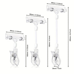 Clear Plastic Rotatable Pop Clip Holder for Retail Rack Baskets Cards