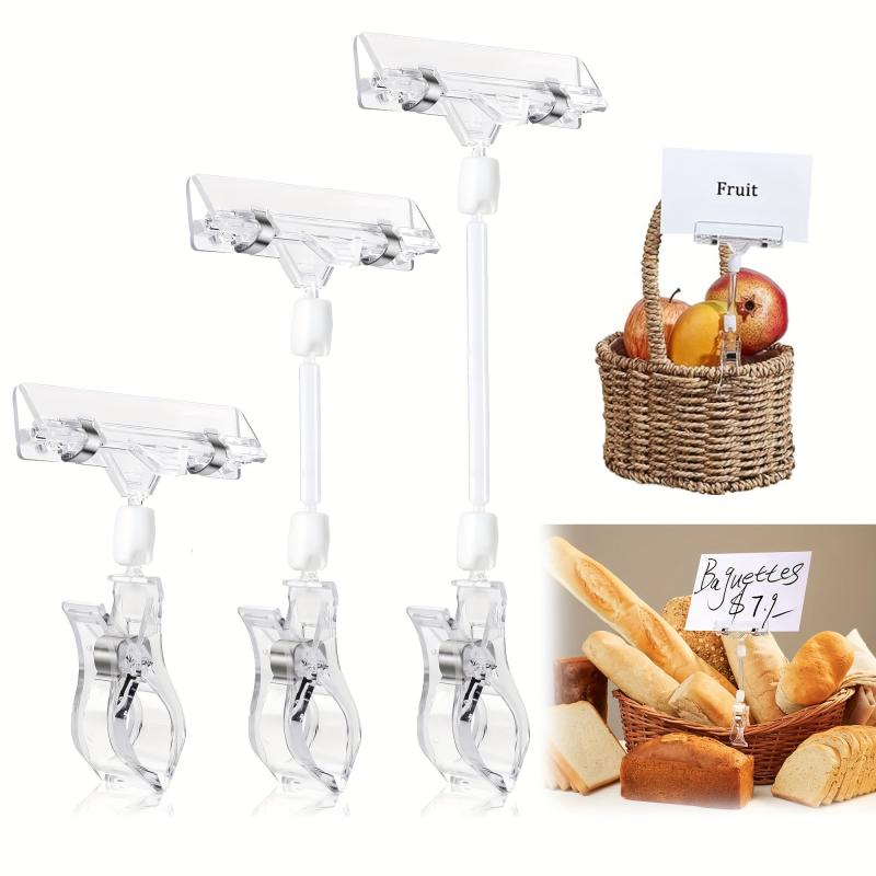 Clear Plastic Rotatable Pop Clip Holder for Retail Rack Baskets Cards