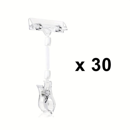 Clear Plastic Rotatable Pop Clip Holder for Retail Rack Baskets Cards