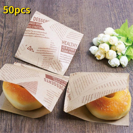 50pcs Food Anti Paper Bag for Baking Tools DIY Bakeware Mold