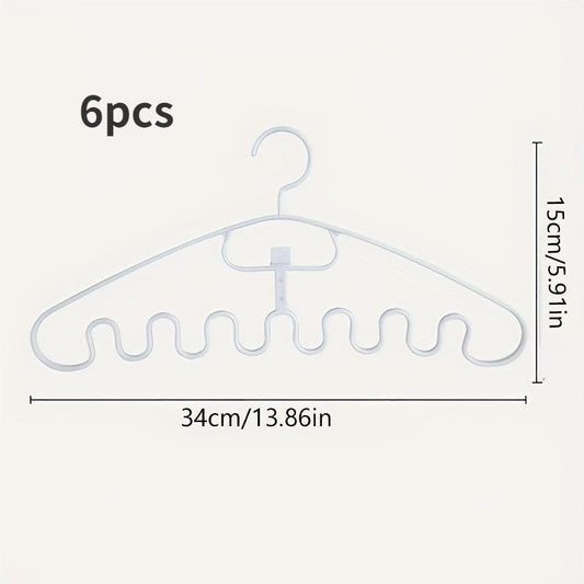 6pcs Non Slip Plastic Clothes Hangers For Large Clothes