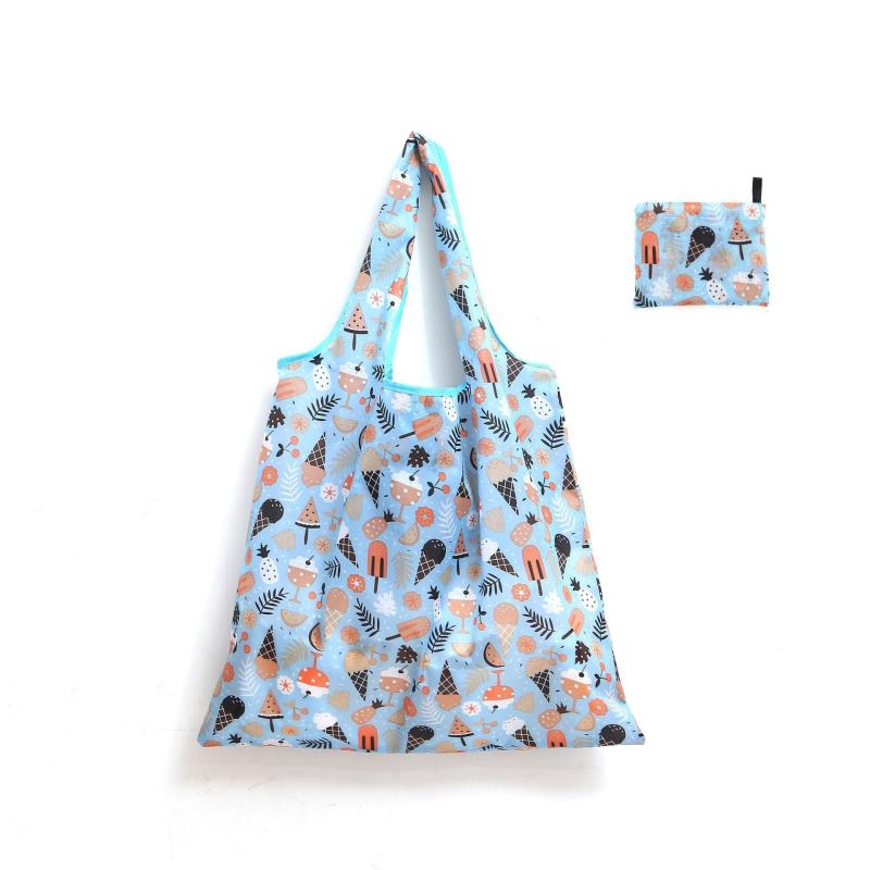 Foldable Storage Bag Cartoon Graphic Reusable Shopping Bag