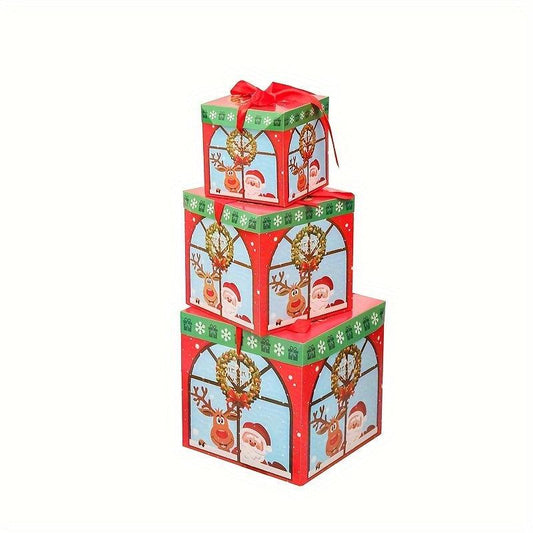 3pcs Set Checkered Red Green Christmas Paper Decor