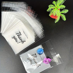 100pcs Thank You Printed Gift Bags Self-sealing Opp Bags
