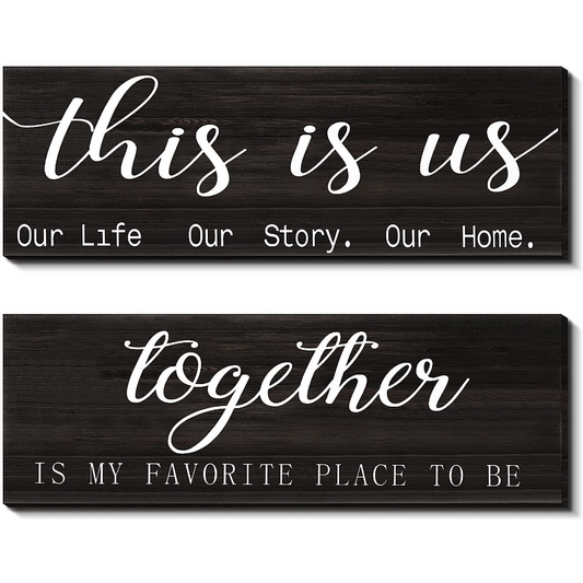 Our Life Our Story Home Wall Sign - Rustic Wooden Decoration Set