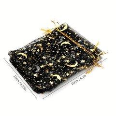 10pcs Star Moon Hot Stamping Mesh Bag for Gift Packaging