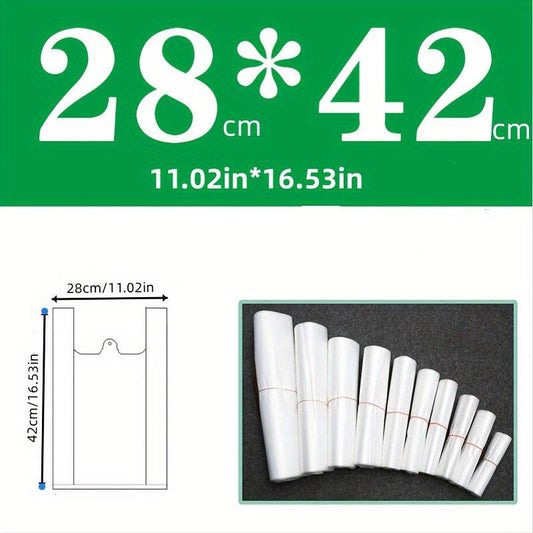 50pcs Transparent Plastic Bags for Grocery Stores Shopping Restaurants
