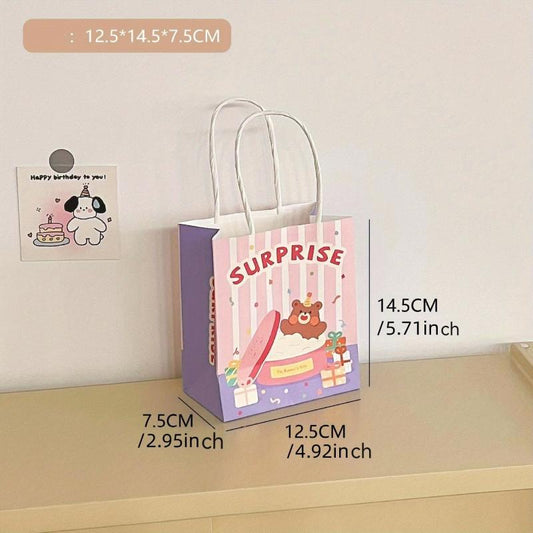 6pcs Cartoon Girl Tote Bags for Birthdays, Couples, Students