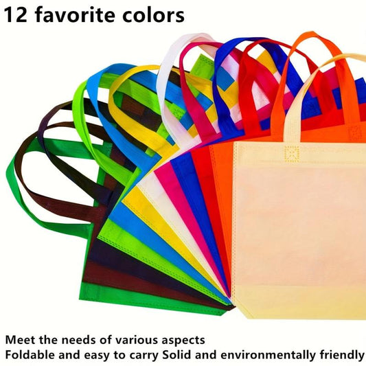 12pcs Reusable Gift Bags Bulk Assorted Colors Shopping Birthdays DIY