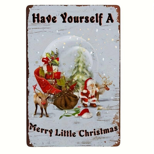Vintage Metal Sign Merry Little Christmas Retro Tin Posters Pub Store Decor