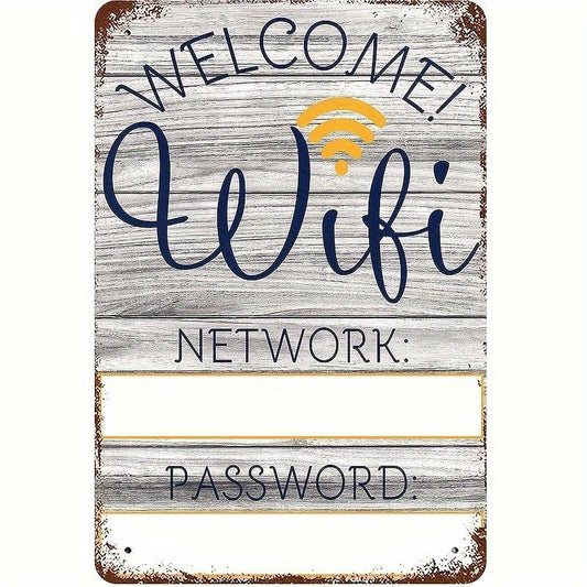 Vintage Welcome Network Password Friendly Tip Wall Decor