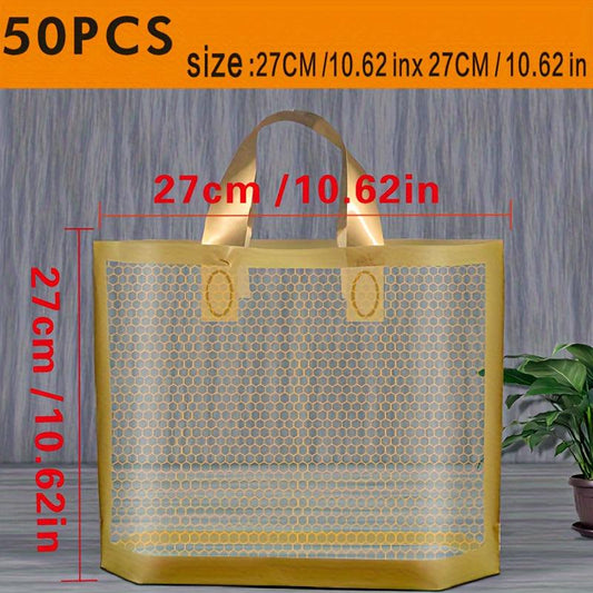 Golden Grid Shopping Bags - Tote Bags 26.97 - Holiday Gift Bags