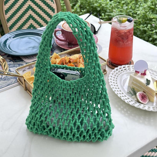 Summer Small Fresh Mini Small Bag Casual Beach Vacation Cotton Linen Rope Woven