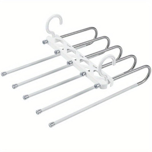 5 Layers Pants Rack Organizer Non Slip Closet Wardrobe Hanger
