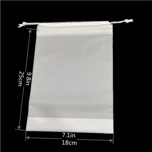 50pcs Plastic Frosted Bundle Pocket Footwear Packaging Drawstring Bag
