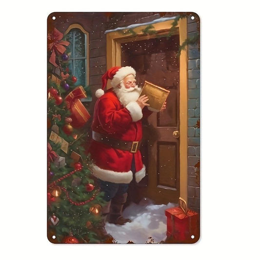Santa Claus Tin Sign Vintage Ornaments Rustic Wall Decor 20x30cm