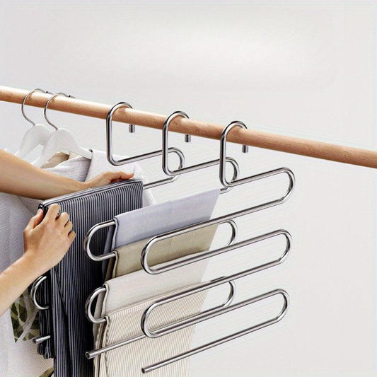 Folding Pants Rack Storage Hanger Magic Clip Wardrobe Organizer
