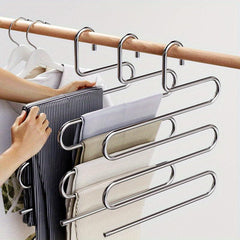 Folding Pants Rack Storage Hanger Magic Clip Wardrobe Organizer