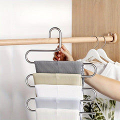Folding Pants Rack Storage Hanger Magic Clip Wardrobe Organizer