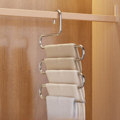 Folding Pants Rack Storage Hanger Magic Clip Wardrobe Organizer