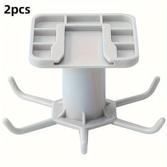 2pcs Kitchen Utensil Hooks 360 Rotating Hanging Rack, Tools Towel Organizer