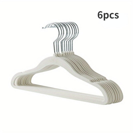 6pcs Mini Flocking Clothes Hangers Durable Clothes Drying Racks