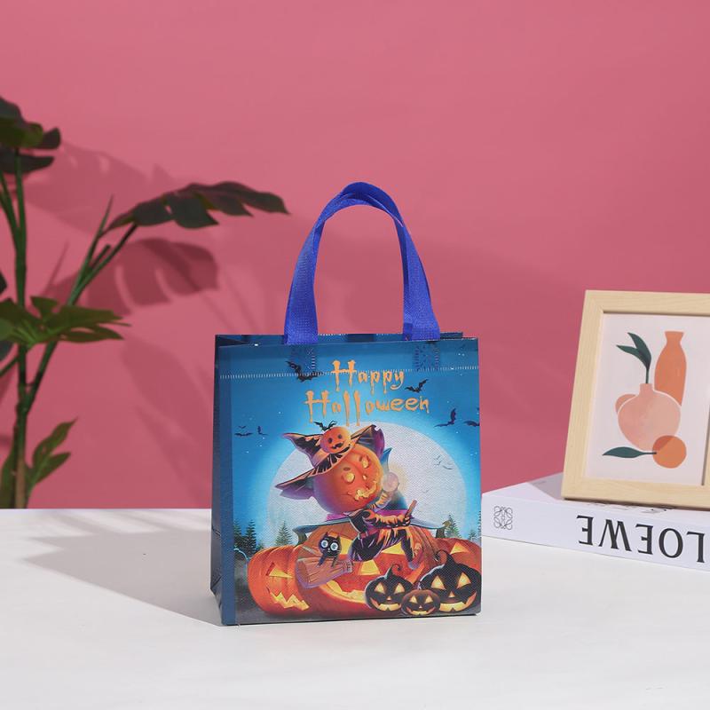 5pcs Halloween Tote Bags Non-woven Party Candy Gift Wrap