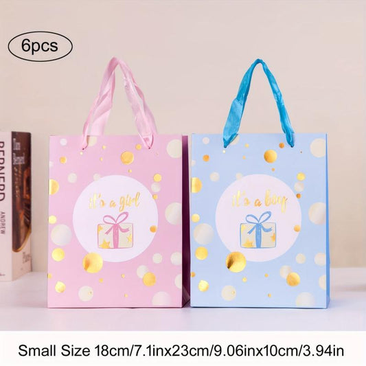 6pcs Small Gift Bags 18x23x10cm - Birthday Party Holiday Craft DIY Supplies