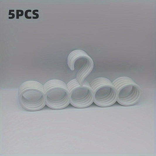 5pcs Silk Scarf Storage Rack Wardrobe Belt Hook Hanger Tool