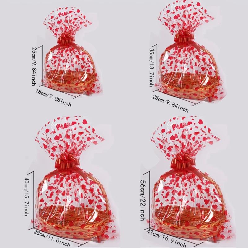 15pcs Clear Cellophane PVC Shrink Bags For Gift Baskets