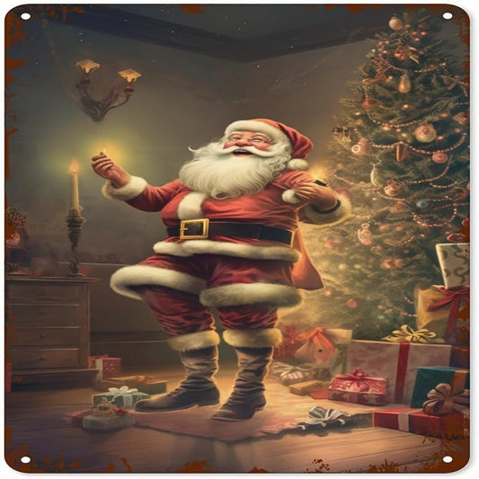Vintage Christmas Decor Tin Sign 20x30 cm