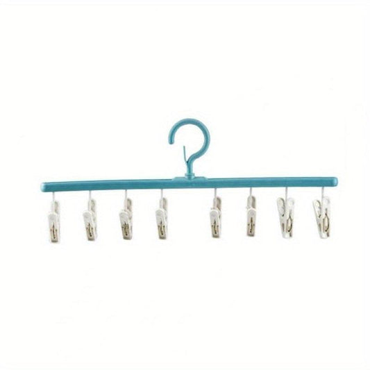 8 Clips Plastic Clothes Drying Hanger Windproof Clothing Rack