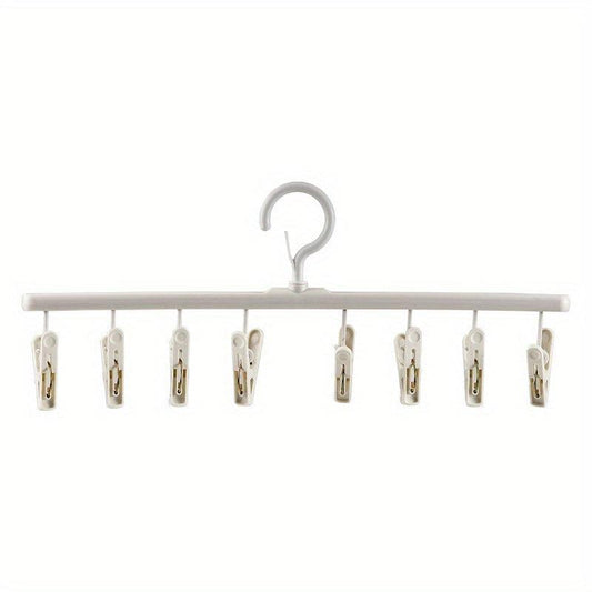 8 Clips Plastic Clothes Drying Hanger Windproof Clothing Rack