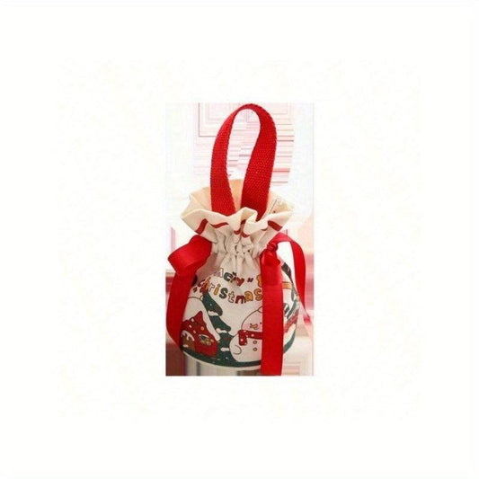 1pc Christmas Bag Treat Bags For Guests Canvas Reusable Party Favor Bag