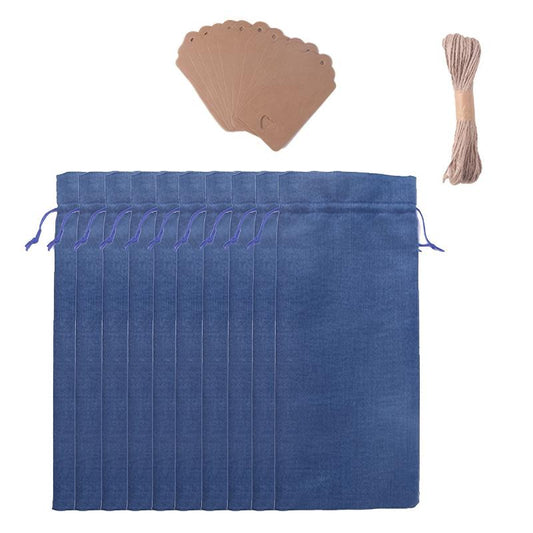 10pcs Burlap Wine Bags Drawstring Reusable Wine Bottle Bags
