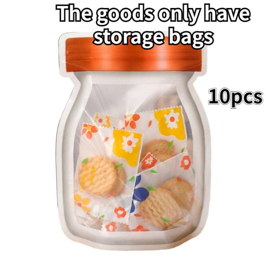 10pcs Mason Bottle Biscuit Snack Sealing Bag for Food Storage