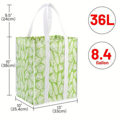 4pcs Collapsible Kitchen Reusable Grocery Bags with Plastic Bottom