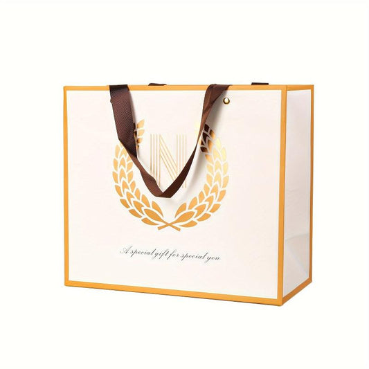 BEEWEEL Initial Letter A Gift Bag with Card Tissue Paper & Sticker