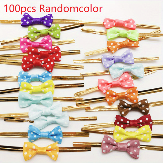 100pcs Golden Thread Bow Tie Packaging Bag