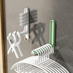 Foldable Clothes Hanger Storage Rack No Punching Hook Balcony Bathroom