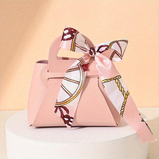 Leather Gift Bags Ribbon Wedding Favour Distributions Eid Mubarak Candy Packagin