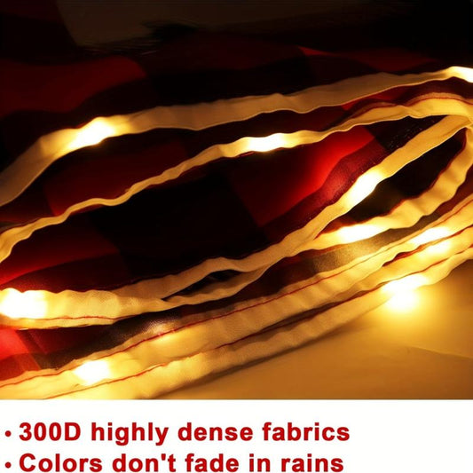 2pcs Christmas Outdoor Decor Set Red Checked Door Banner Merry Christm