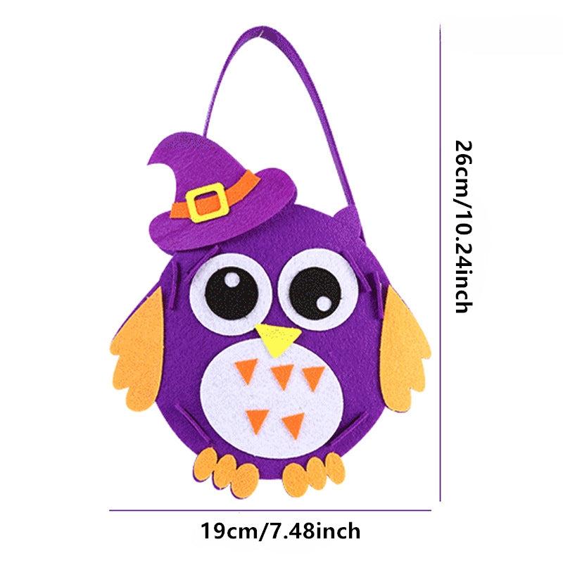 2pcs Halloween Candy Bags Devil Owl And Pumpkin DIY Trick Or Treat Bag