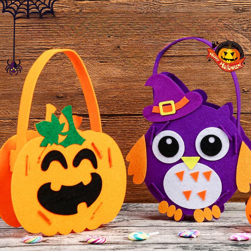 2pcs Halloween Candy Bags Devil Owl And Pumpkin DIY Trick Or Treat Bag
