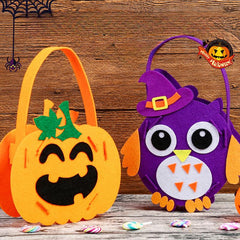 2pcs Halloween Candy Bags Devil Owl And Pumpkin DIY Trick Or Treat Bag